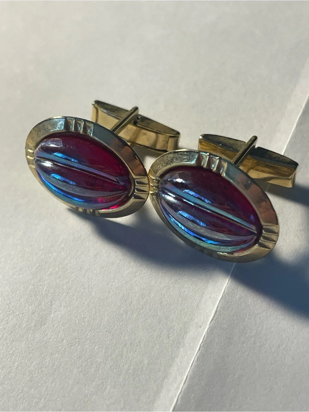 VTG gold tone watermelon cuff links